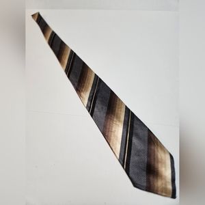 Kenneth Cole New York Men's 100% Silk Stripe Tie Blue & Brown Size 3.75 …